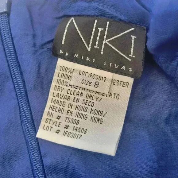 Niki Lavis Women's Royal Blue Poly Satin Ball Gown w Shawl - Picture 11 of 11